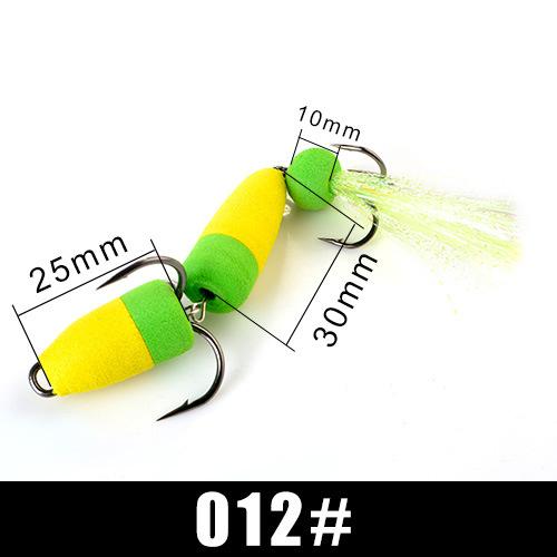 

Foam Fishing Lure with Dual Hooks and Streamer Tail for Freshwater and Saltwater Angling 25mm 10mm 40mm Lightweight Design one size