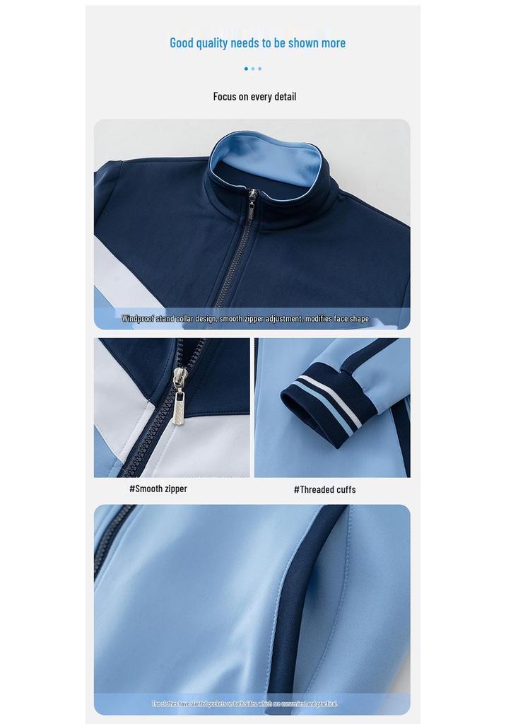 Spring & Autumn Academic Style Long-Sleeved Uniform Sports Suit for Middle School Students