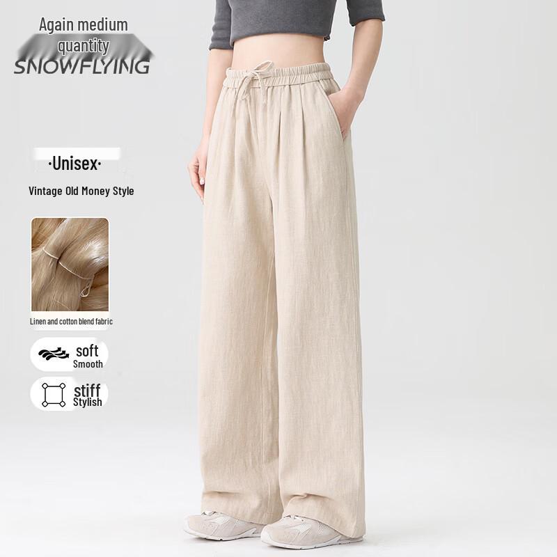 Snowflying Unisex Linen Blend Casual Pants XL