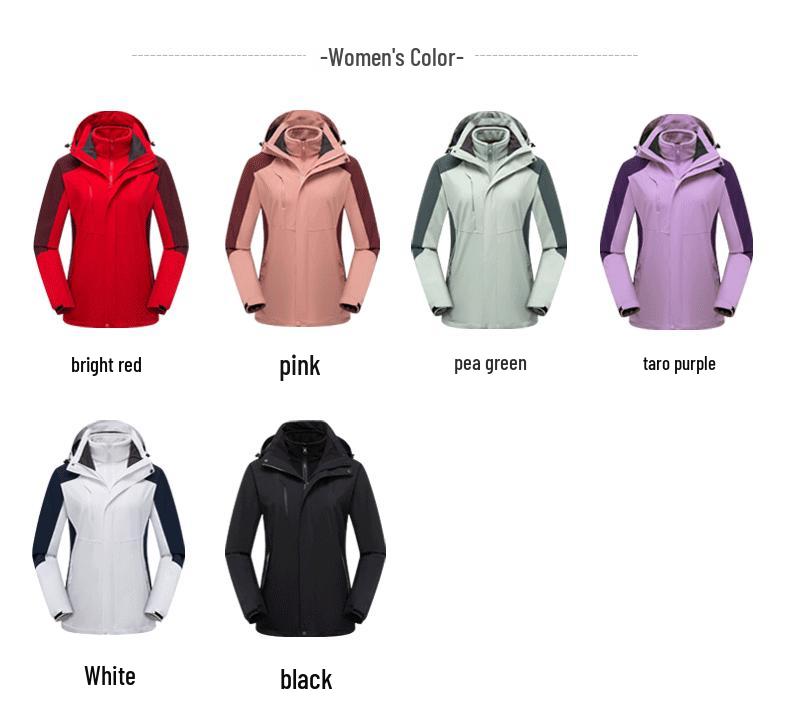 Wasserdichte Outdoor-Windjacke: Unisex Drei-in-Eins Dickes Warmes Jacken-Set