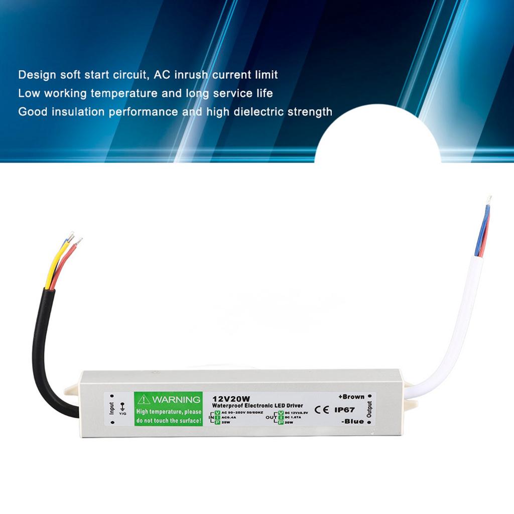 12V 20W Outdoor Wasserdicht LED Netzteil LED Treiber Schaltnetzteil Elektrische Teile