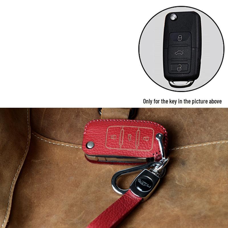 Volkswagen Key Protection Cover: Fits 21 Models, Including New Passat, Magotan, 330GTE, and B8B7 - Genuine Leather