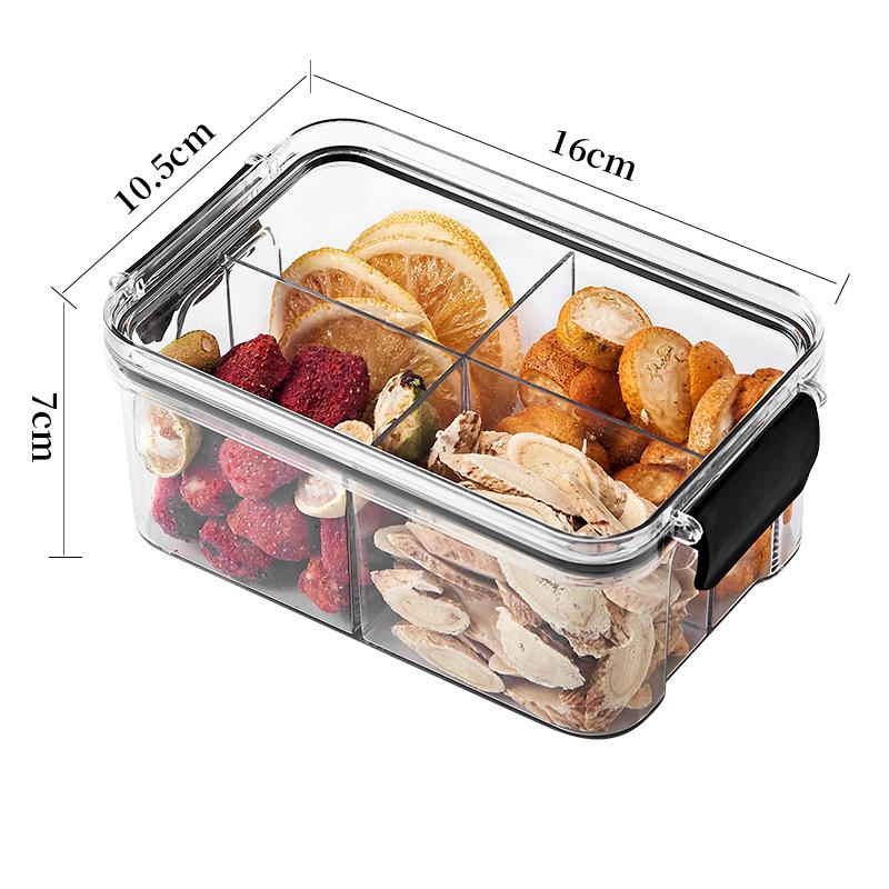 Floral Square Tea Box 460ml with Four Airtight Food-Grade Plastic Compartments