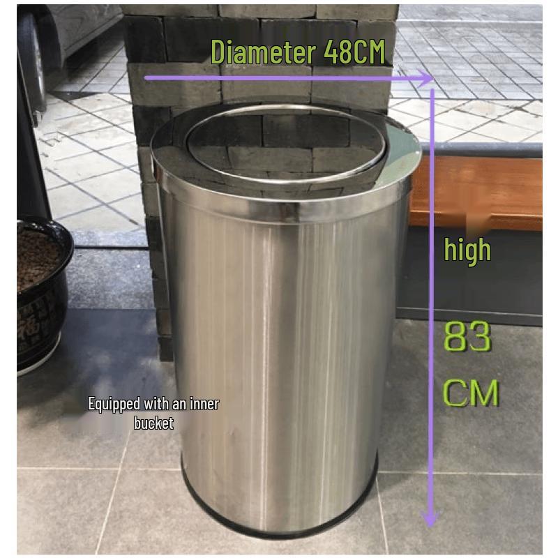 Stainless Steel Hotel Lobby Trash Can with Ash Bin