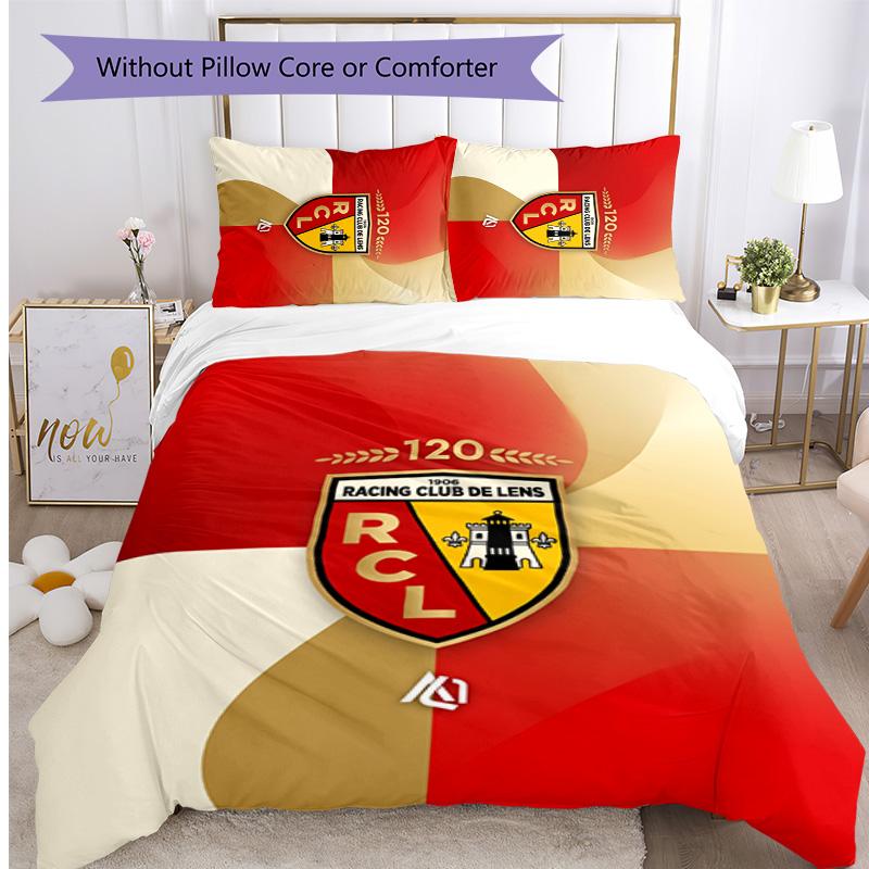 Lens FC Printed 3PCS Bedding Set Breathable Duvet Cover with Pillowcases Decorative Bed Linen for Bedroom Home