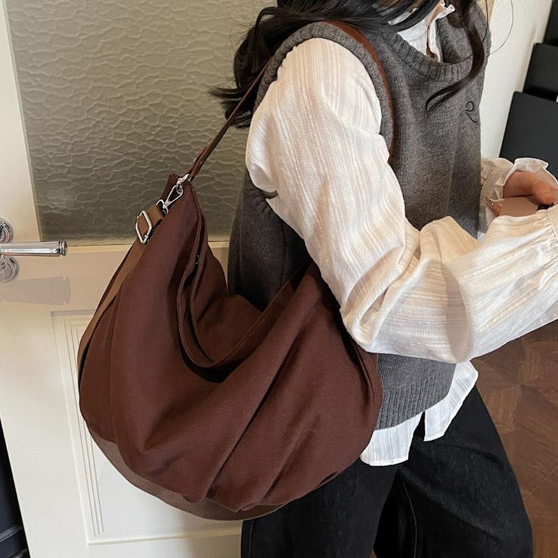Casual Tote Bag Crossbody Bag Women's Lazy New Large Capacity Simple Underarm Bag Commuting Single Shoulder Bag Suede Leather