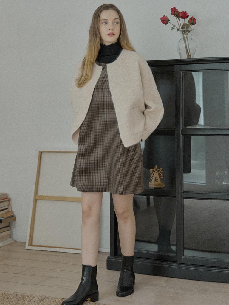 Avang Swallow Pattern Sleeveless Dress - Brown