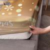 3pcs Merry Christmas Golden Santa Claus Print Bed Sheet Set Multi Size Soft Bedcover Bedroom Bedding Decoration Machine Washable