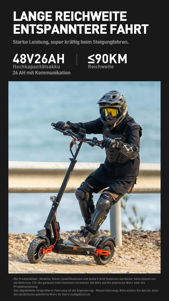 JOYOR T6 Pro(ABE) Electric Scooter 500W Motor, 48V 26Ah Battery, 90KM Range,10 Inch Off-Road Tire Foldable E-Scooter