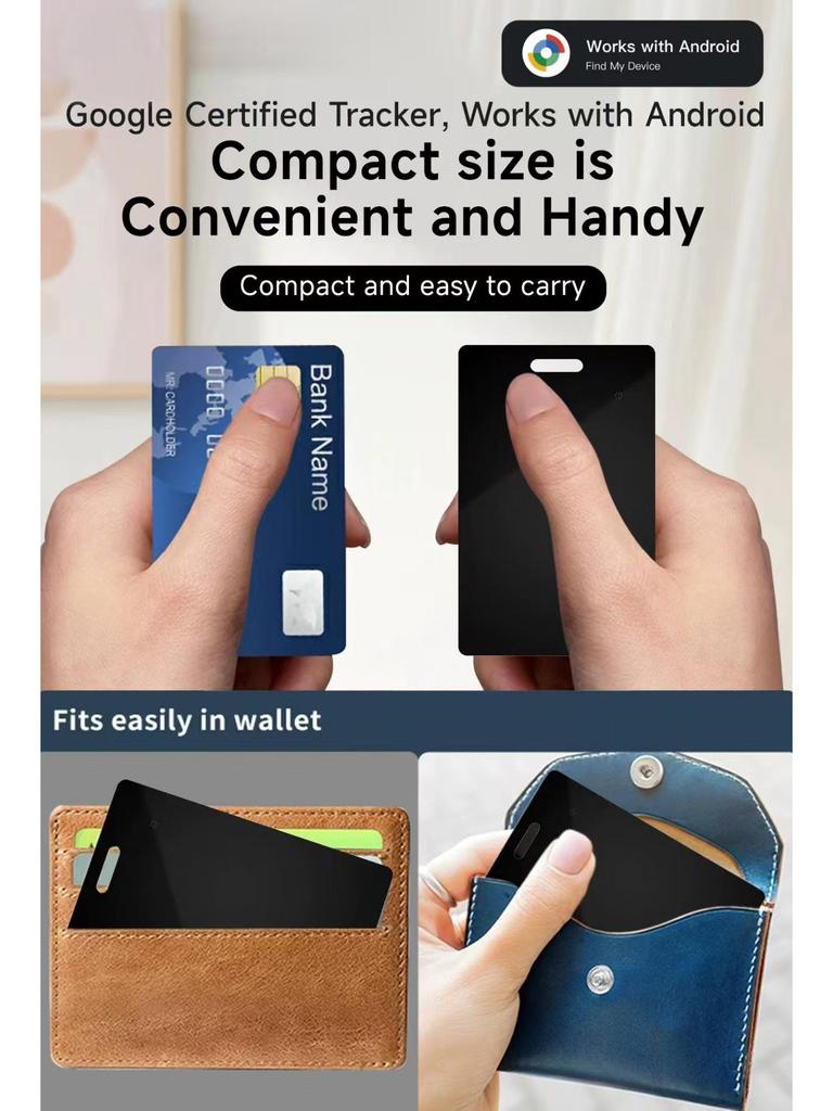 Google Card-Style Anti-Lost Tracker for Wallet, Bicycle, and Keychain