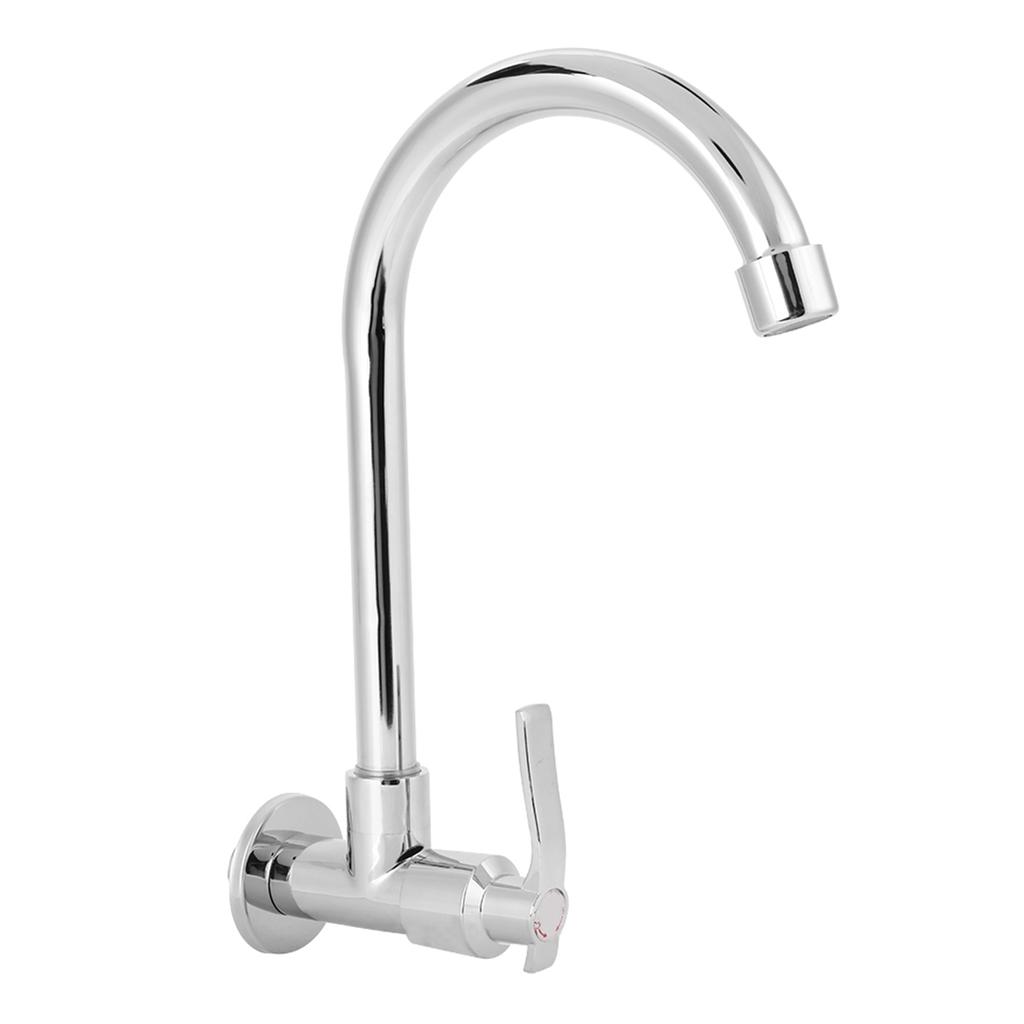 Faucet Tap Household Kitchen Faucet Single Cold Wall Mounted Faucet Tap G1/2in (Without Hose) Wall Mounted Faucet Kitchen Faucet