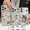 Airplane Travel Label Diamond Case For iPhone 16 Pro Max Coque iPhone 11 12 13 14 15 17 Pro Max 16E 17 Air Clear TPU Soft Cover