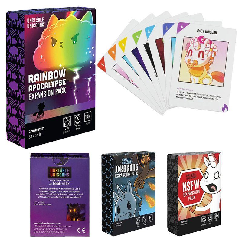 Unstable Unicorns Stolní hra Rozšíření Nsfw Rainbow Dragons Rodinný Party Balíček