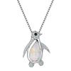Simple Classic Fire Opal Penguin Pendant Necklace Bridal Wedding Niche Pendant Necklace Zircon Zircon Zircon Zircon