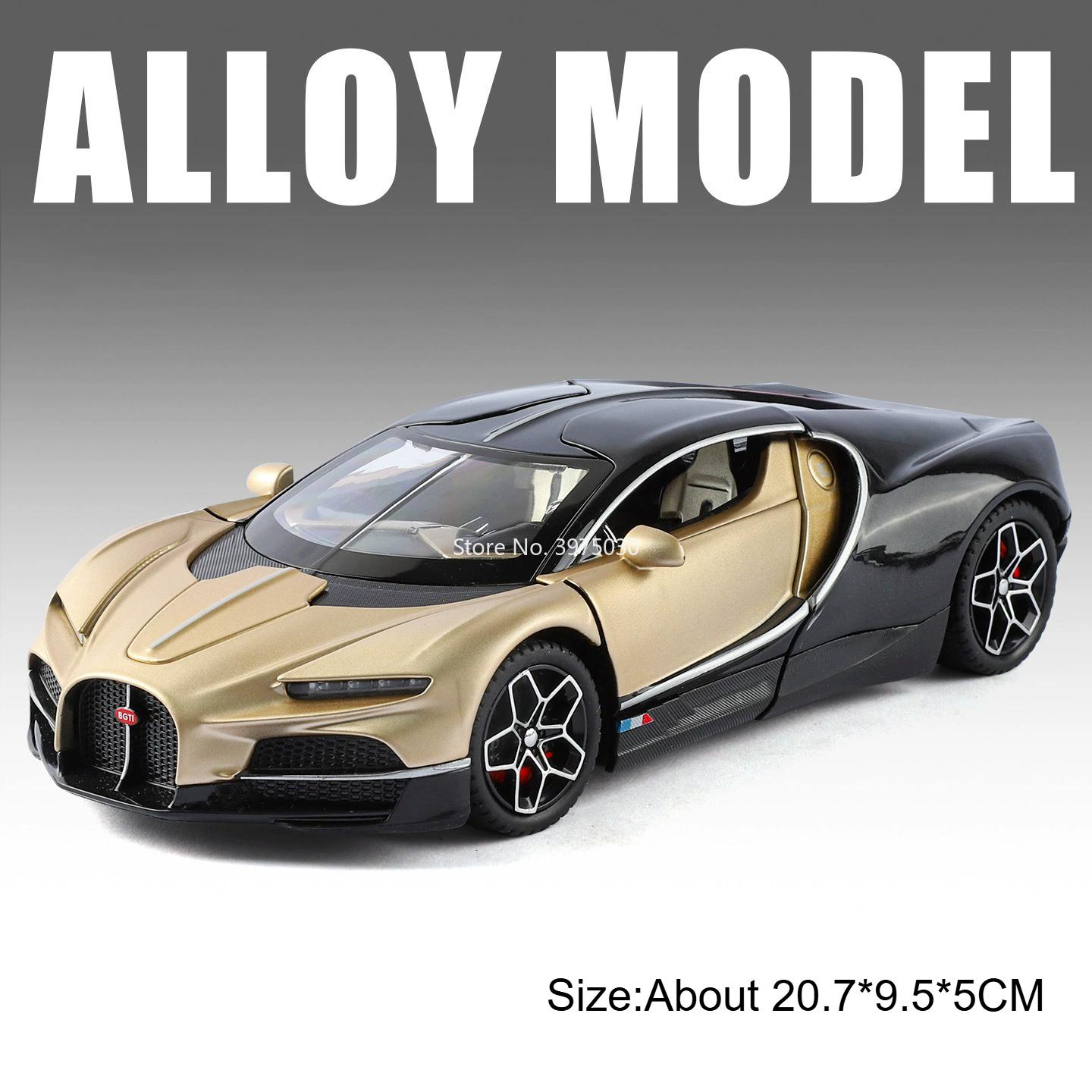 1:24 Bugatti Tourbillon Legierung Druckguss Spielzeug Modelle Autos Türen Öffnen Mit Licht Sound Supercars Rückzieher Autos Jungen Geschenke