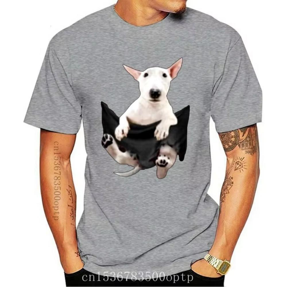 New Men T Shirt Bull Terrier In Pocket Funny T-shirt Women T-Shirt