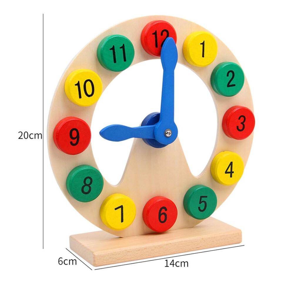 Wooden Clock Toy for Kids, Montessori Educational Hour Teaching Supplies, Learning Toy for Ages 3-6, Safe Wooden Material