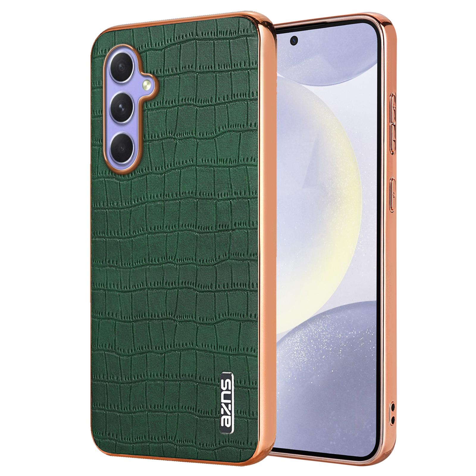 

For Samsung Galaxy A55 5G Case Shockproof Crocodile Texture PU+TPU Phone Cover Green