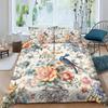 3D Digital Printing Hand-Painted Plant Flower Quilt Cover Pillowcase Two Or Three-Piece Set Polyester Abraded