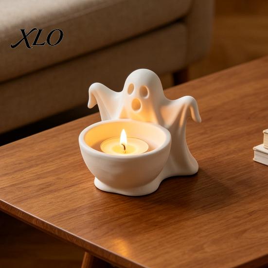 Ghost Ornaments for Halloween 3D Printed Storage Ornament, Cute Candy Bowl, Desktop Decor Jewelry Holder, Creative Desk Organizer Home Office