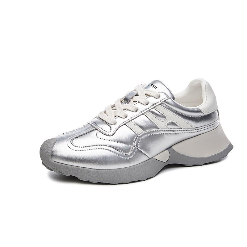 Leather German training shoes for women's 2025 spring new platform-soled sports little white shoes casual versatile Forrest Gump shoes heightening