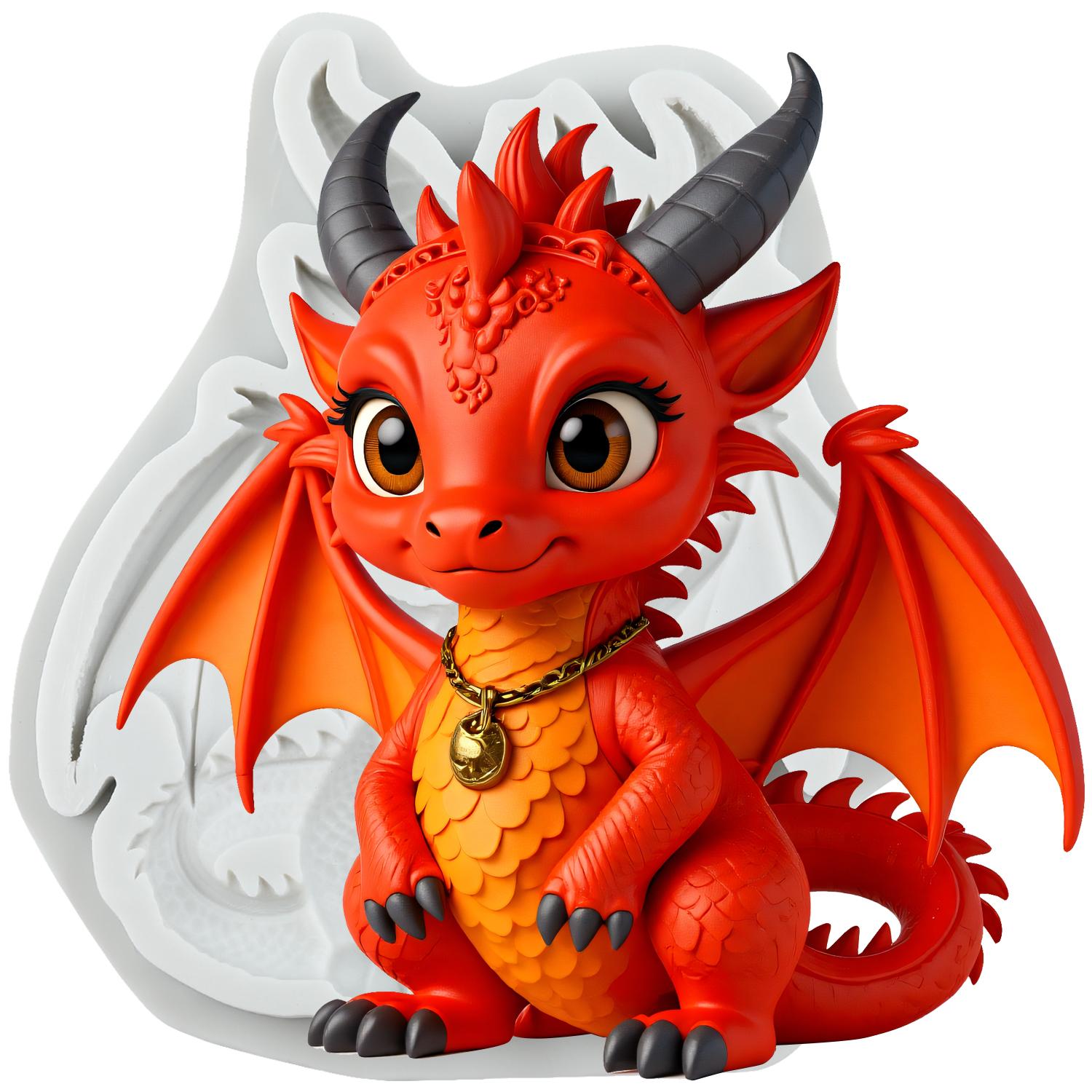 

Dragon Silicone Mold Dragon Fondant Molds Cake Decorating Tools Cupcake Topper Candy Resin Clay Chocolate Gumpaste Mold серый