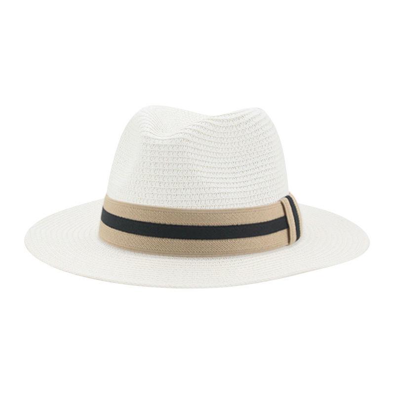 Retro straw hat Panama big flat brim hot sale in Europe and America, men's and women's new face small French sunshade beach hat