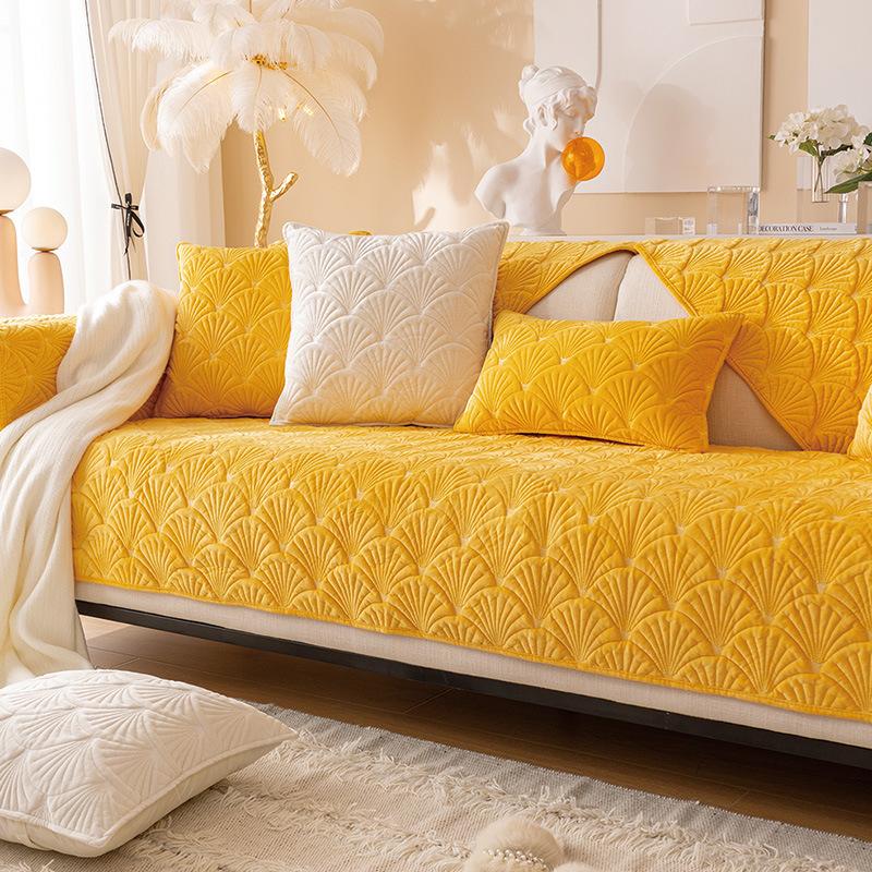 Sofa Cushion, Modern Winter Plush Non-slip Seat Cushion, Universal In All Seasons, Thickened Cover Cover Cloth Towel