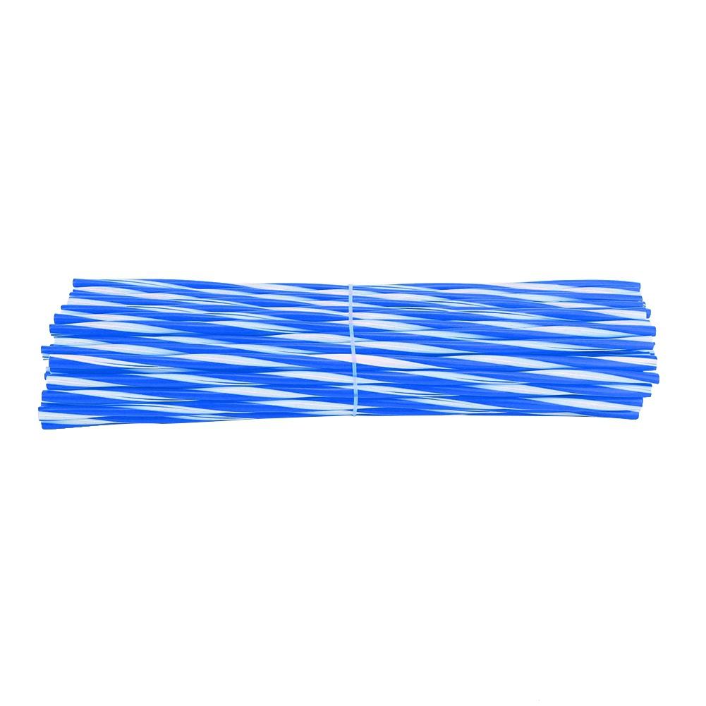 72PcsPack Motorcycle Dirt Bike Wheel Spoke Protector Cover Guard Wrap(Blue and White)