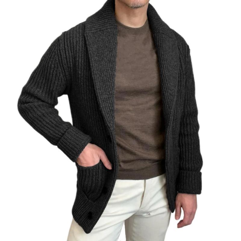 Fashionable Oversized Men's Clothing with Collared Long-sleeved Sweaters