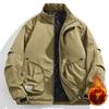 Autumn Winter Men Casual Jackets Plus Velvet Thickened Stand Collar Loose Large Size Tops Men Jackets