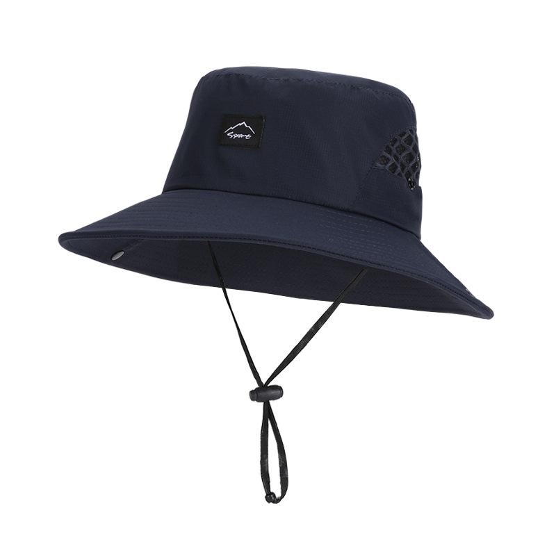 Summer men's breathable sun hat outdoor mountaineering fishing sun protection hat women's big-brimmed basin hat big head circumference bucket hat