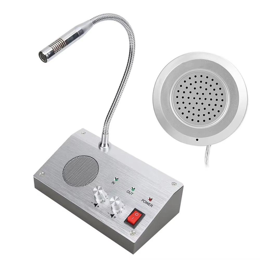 Noise-Free Counter Speaker System Wired Microphone Interphone System  Office Window