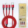 Nylon-Braided 3-in-1 Fast Charging Cable (2A) with Multiple Heads for Mobile Phones