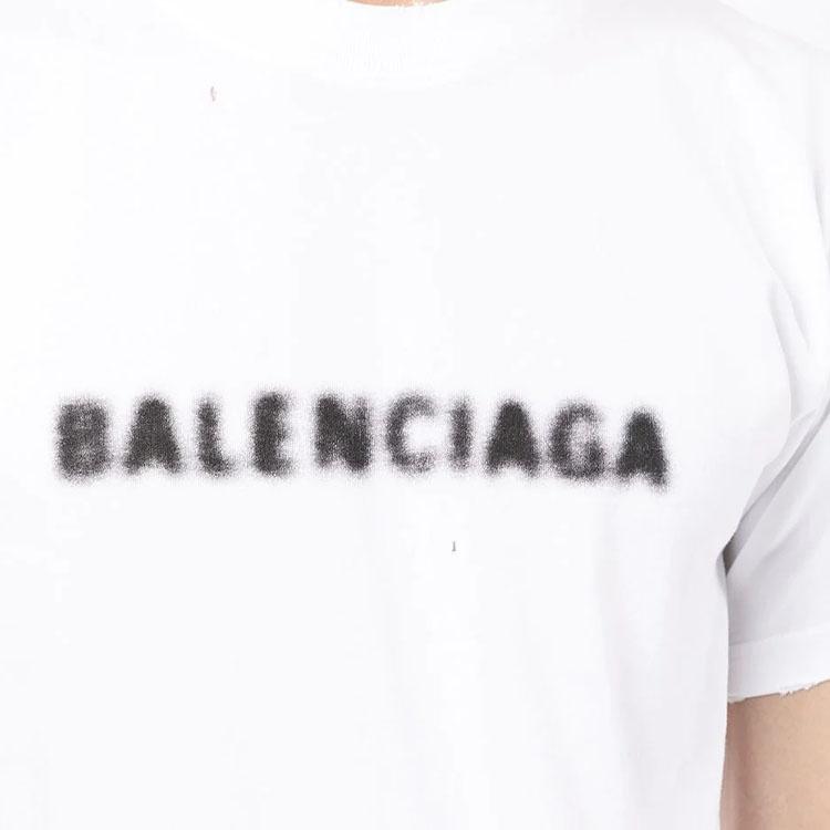 Balenciaga Blurred Logo T-Shirt 'White Black' Unisex 661705TKVD59040