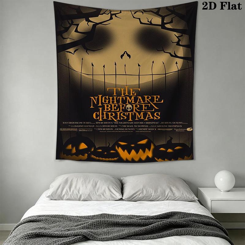 Jack Skellington Halloween Tshirt Tapestry Background Cloth Fashion Print Wall Decoration Atmospheric Background Cloth Wall Covering Decoration