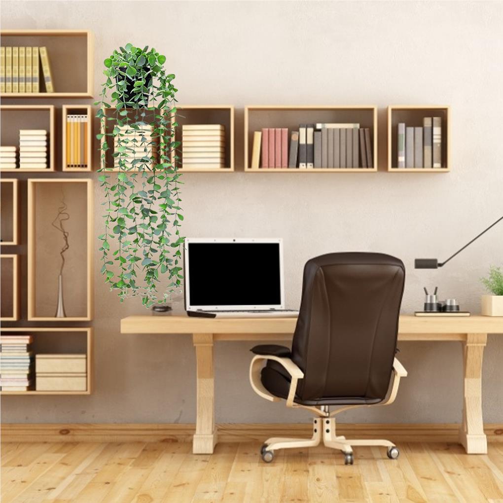 2pcs Artificial Eucalyptus Plants Indoor Outdoor Natural Vine Potted Plant Hanging Decoration Room Decors