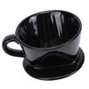 Keramik Pour Over Kaffeefilter 3 Löcher V-Form Manuelles Brühgerät Keramik Einzelbecher für Zuhause Restaurant Café Schwarz 1 2