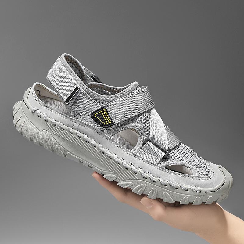 Модные повседневные мужские сандалии ручной работы с вырезами — фото 4