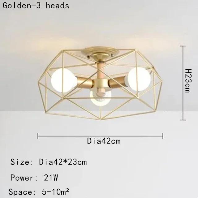 

Hot Sale Multiple Heads Geometric Led Ceiling Lamp For Kitchen Item Living Room Bedroom Balcony Decorative Lighting Furniture No bulb