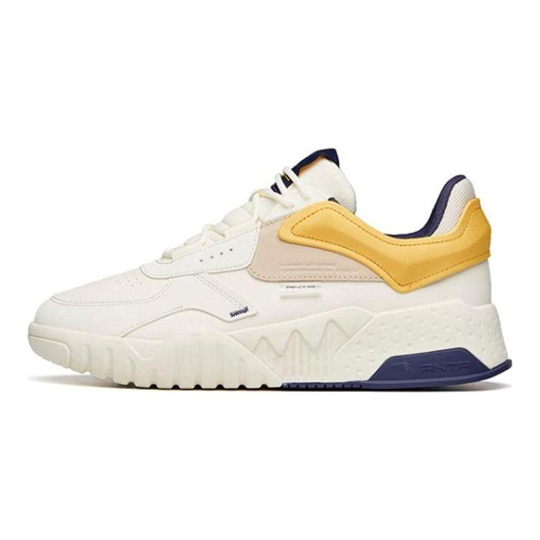 Anta Casual Durable Low-Top Skate Shoes Men sneakers White Yellow 912138051-3