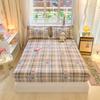 Baumwolle Karomuster Bedrucktes Spannbettlaken Staubschutzbezug Universeller Matratzenbezug Bettlaken Queen Mit Gummizug Bettwäsche