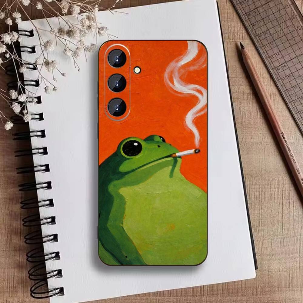 

Милый Мультяшный Чехол-Лягушонок для Телефона Samsung Galaxy A73, A21s, A22, A31, A52, A53, A71, A41, Мягкий Черный Корпус Samsung a11
