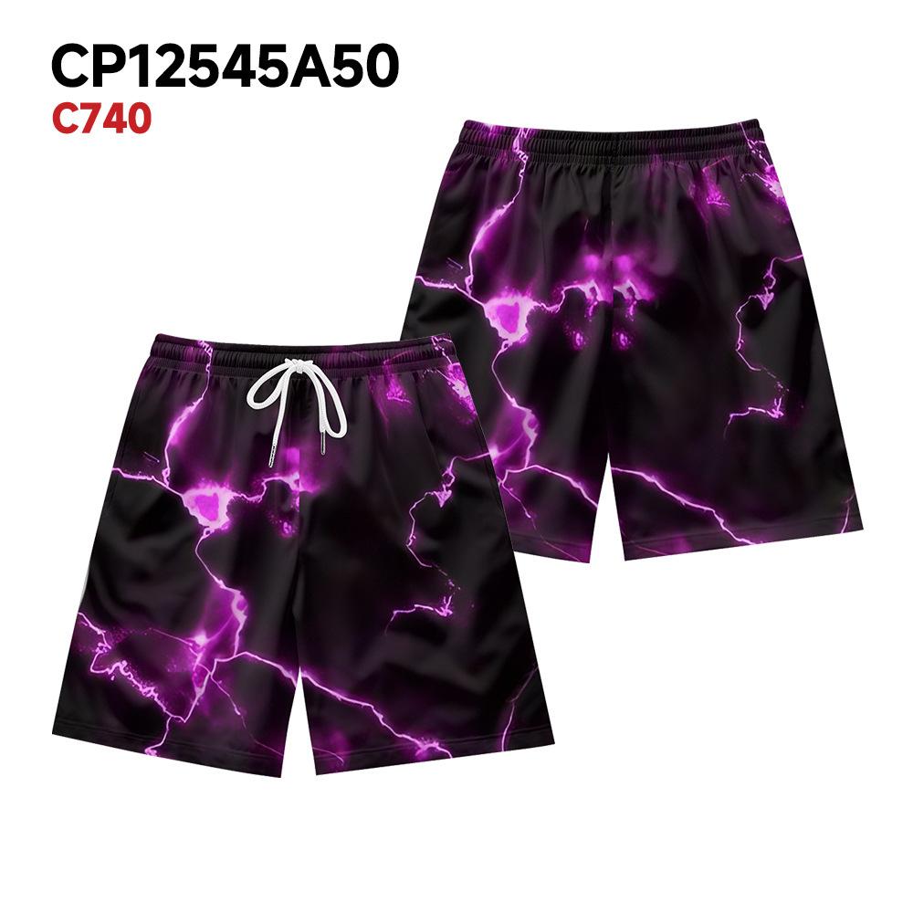 

European And American Dark Natural Lightning Element Men S Casual Shorts Beach Pants XXXXL