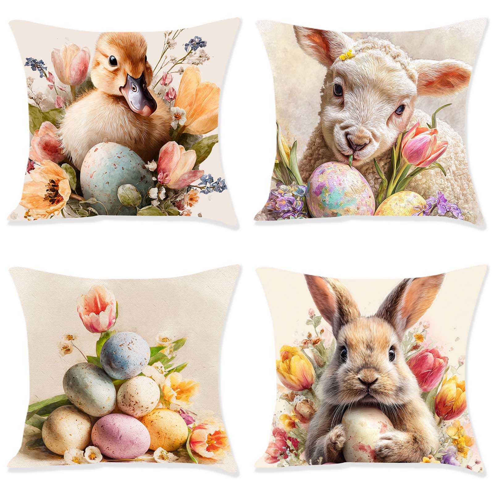 Embroidered Easter Elements New Pillows For Living Room And Bedroom Easter Decoration Easter PillowcasesPillow Cover Without Core 1pc One Size 1400₽