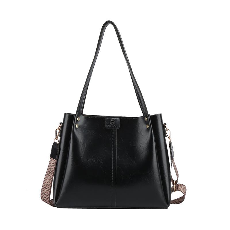 

Сумка-ведро Commuter Большая вместимость Женская сумка через плечо Niche Fashion Oblique Span Tote Bag чёрный