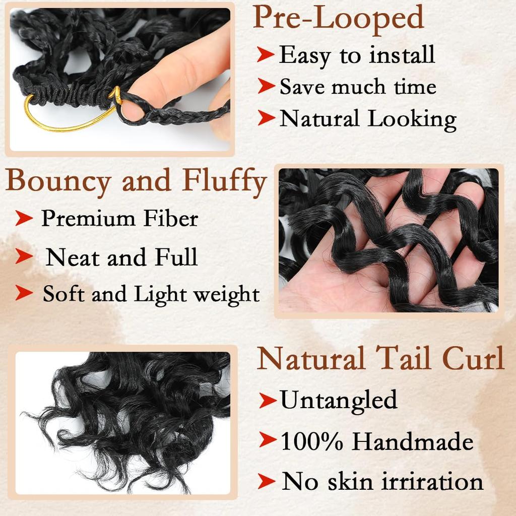 Box Gogo Curl Crochet Hair for Black Women Pre looped Short Ocean Wave Crochet Hair Water Wave Beach Curl Crochet Braiding Hair