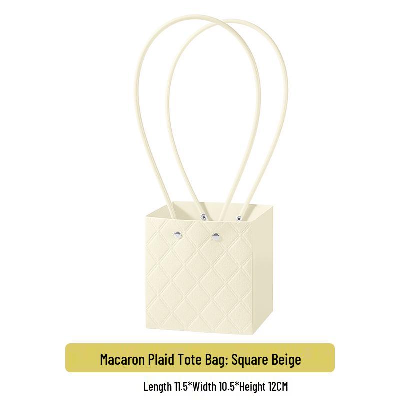 Macaron Flower Arrangement Tote - DIY Waterproof Paper Bag for Bouquets and Gift Packaging