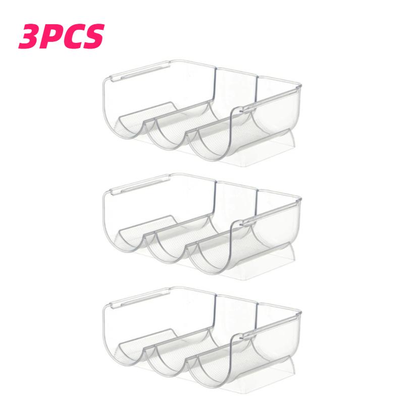 

3pcs Stackable Water Bottle Holders Transparent Multi-Layer Storage Rack Tumblers Mugs Kitchen Countertop Organizer Refrigerator