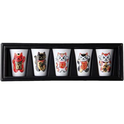 Fukuraku Kaltgetränkebecher x x Mino Hergestellt in Japan Ale-net Set, B5,2 T5,2 H7cm, Porzellan, Geschirr,